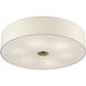 Monroe 6 Light 30 inch Antique Brass Semi Flush Mount Ceiling Light, Extra Large
