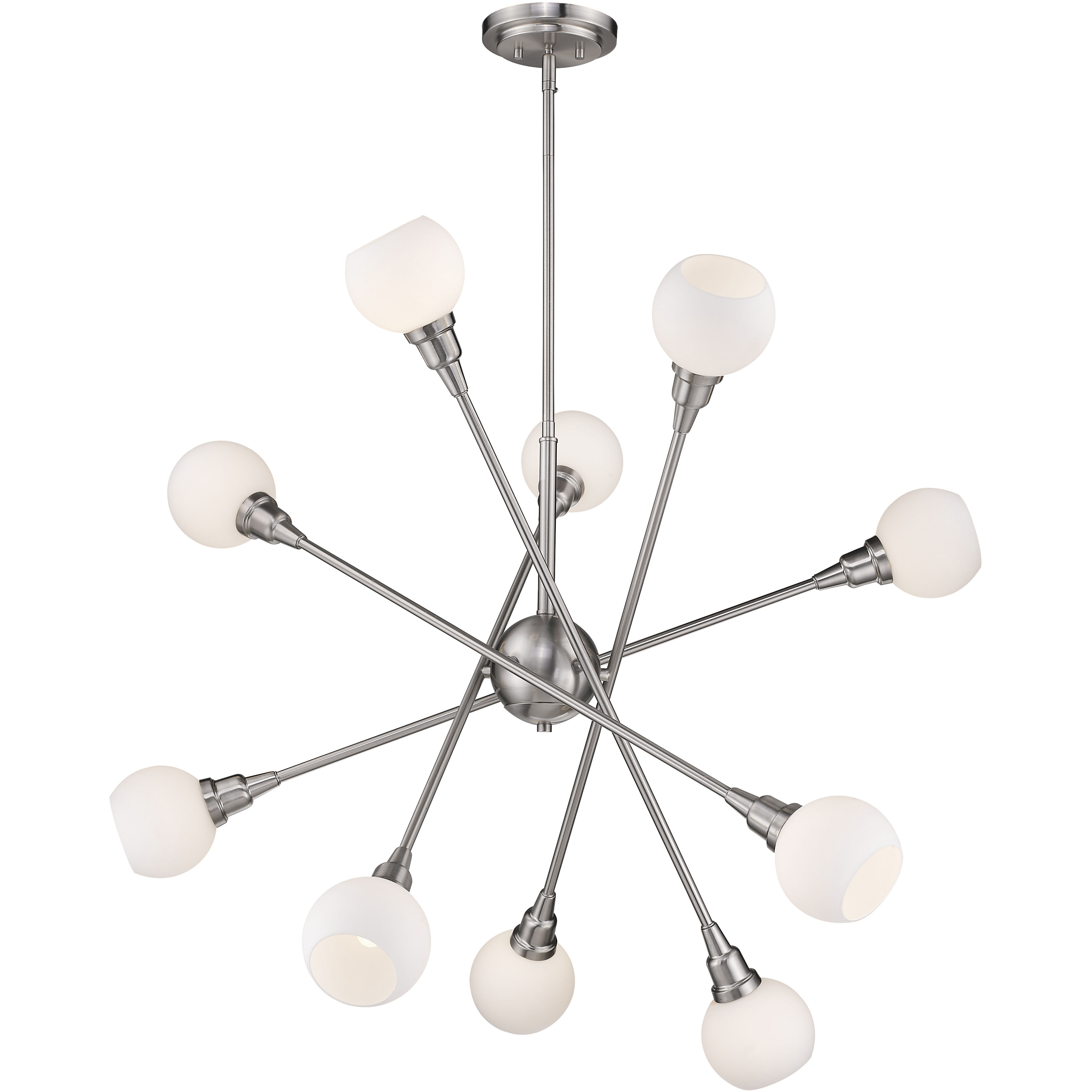 Tian 10 Light 39.25 inch Brushed Nickel Chandelier Ceiling Light in G9