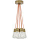 Sean Lavin Alva LED 14 inch Natural Brass Line-Voltage Pendant Ceiling Light in Orange Cord, LED 90 CRI 3000K, 7