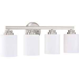 Neighborhood Bolden 4 Light 25 inch Brushed Polished Nickel Vanity Light Wall Light in White Frost Glass, Neighborhood Collection