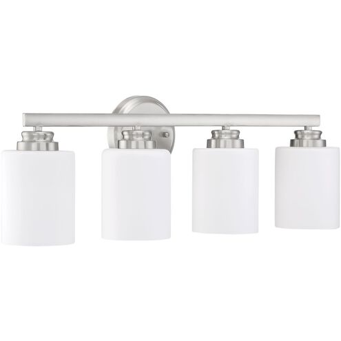 Neighborhood Bolden 4 Light 25 inch Brushed Polished Nickel Vanity Light Wall Light in White Frost Glass, Neighborhood Collection