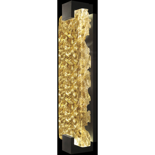 Terra Wall Sconce Wall Light in Black, Antique Gold Leaf Studio Glass