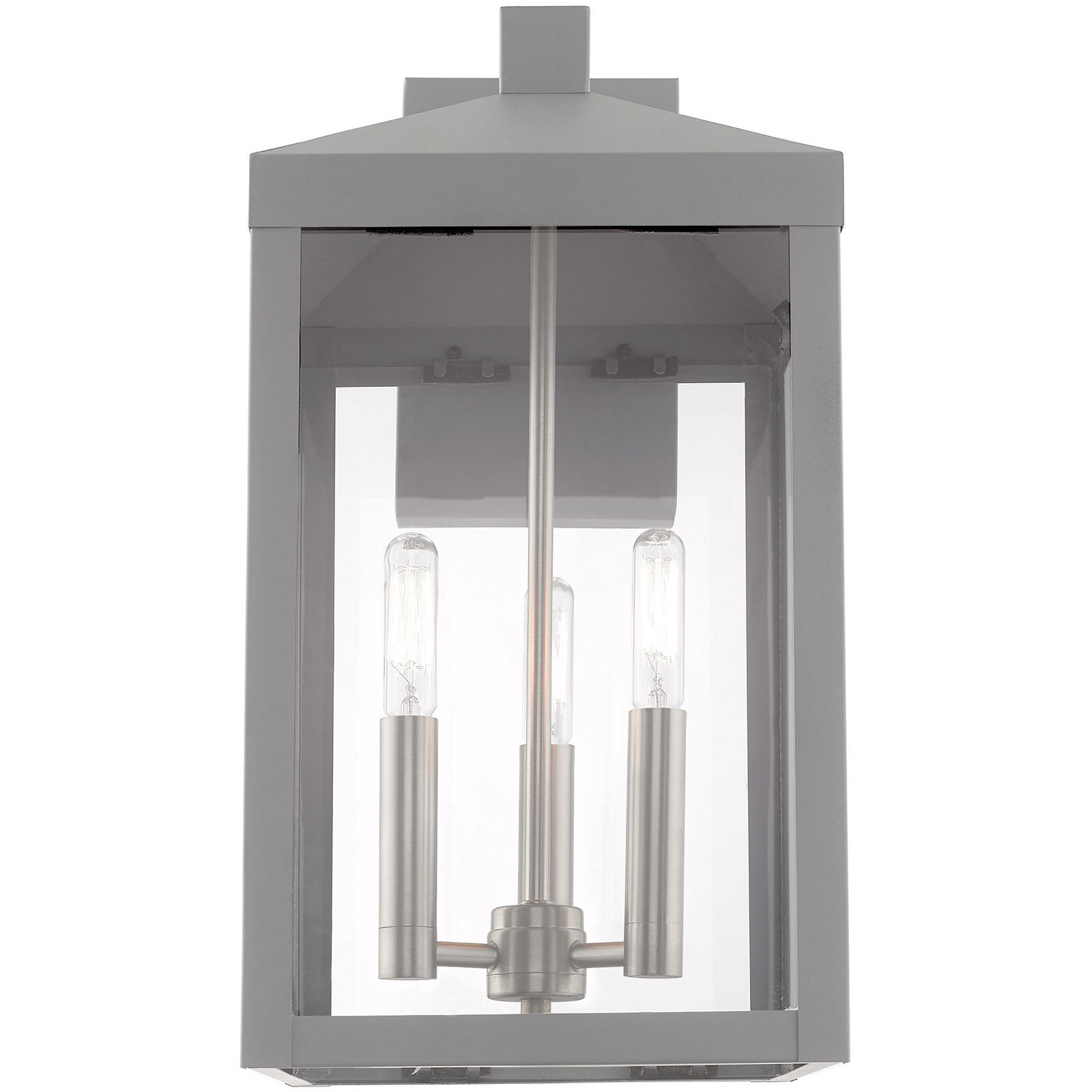 Nyack 3 Light 17.5 inch Nordic Gray Outdoor Wall Lantern