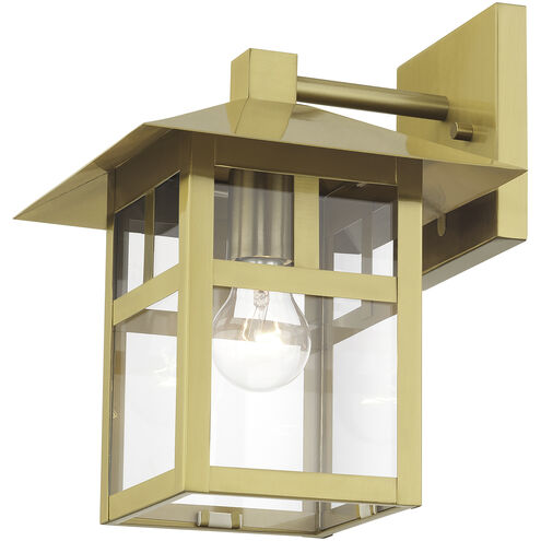 Crestlake 1 Light 11.5 inch Satin Gold Outdoor Wall Lantern