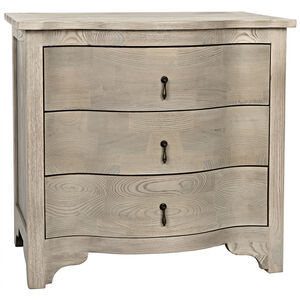 Curved Front 30 X 28.5 inch Vintage Grey Side Table