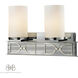 Campolina 2 Light 16 inch Polished Chrome with Brushed Nickel Vanity Light Wall Light