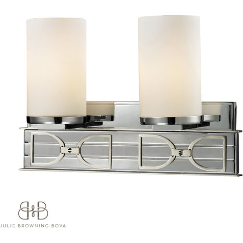 Campolina 2 Light 16 inch Polished Chrome with Brushed Nickel Vanity Light Wall Light