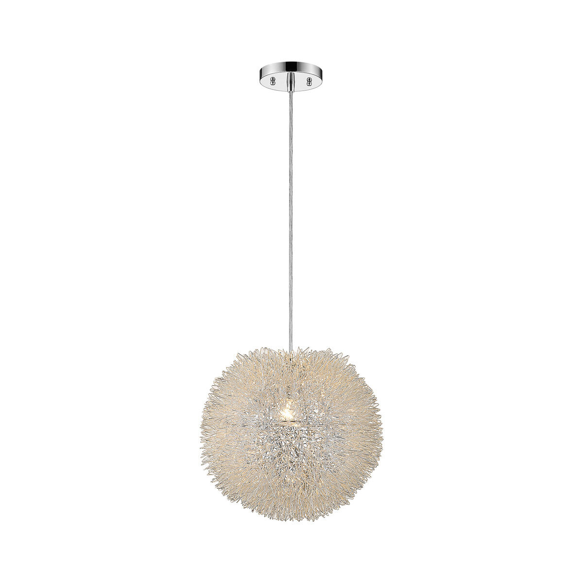 Luminary 1 Light 15 inch Metallic Silver Pendant Ceiling Light