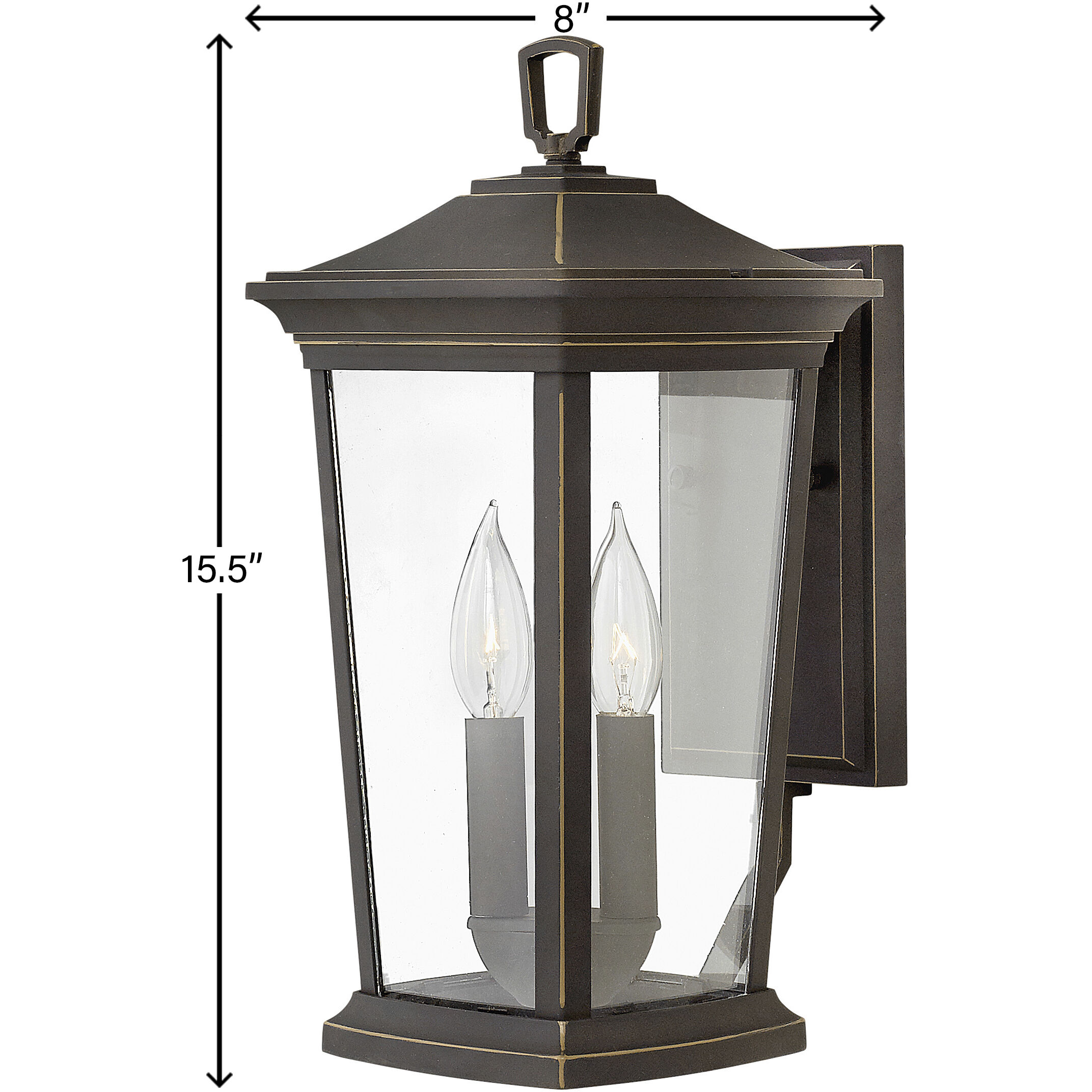Bromley LED 16 inch Oil Rubbed Bronze Outdoor Wall Mount Lantern, Small