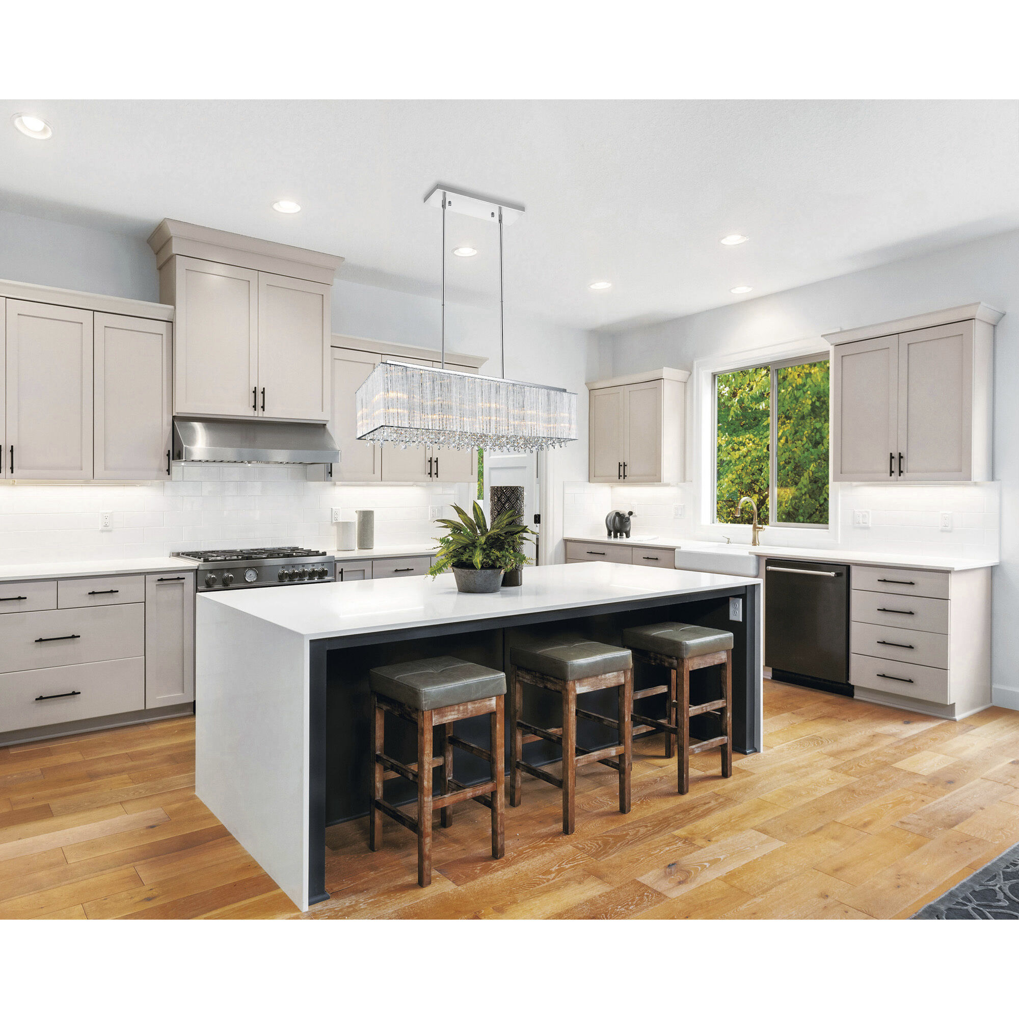 Spring Morning 10 Light 32 inch Chrome Island/Pool Table Light Ceiling Light