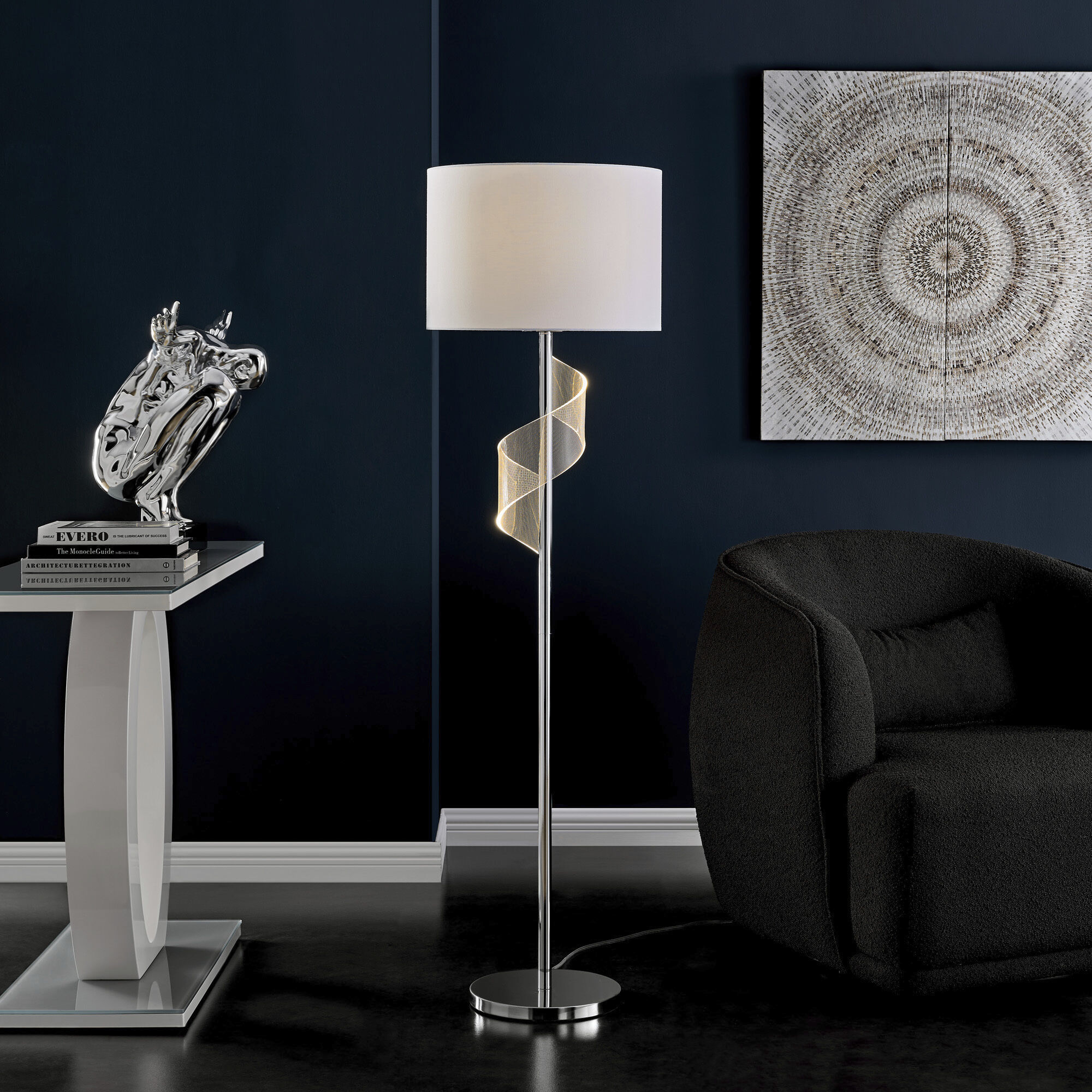 Roetta 60 inch 100.00 watt Nickel Floor Lamp Portable Light