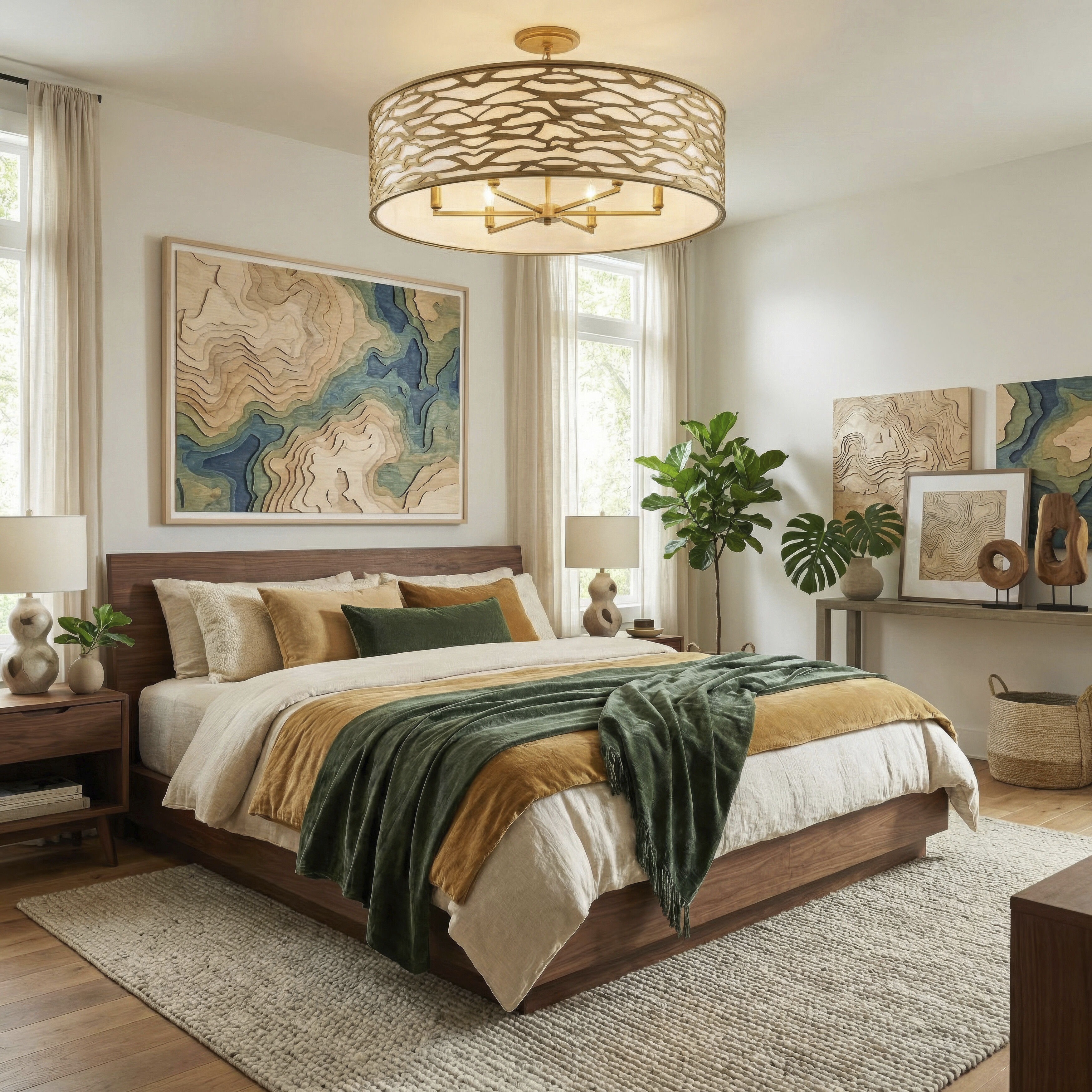 Kato 5 Light 24 inch REF Pendant Ceiling Light in Havana Gold