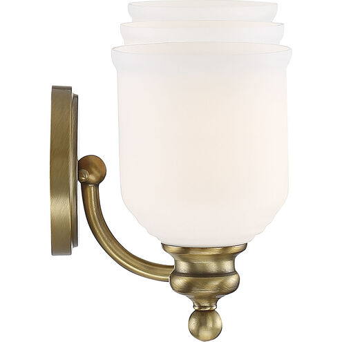Melrose 3 Light 24 inch Warm Brass Bathroom Vanity Light Wall Light, Essentials