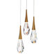 Beyond Hibiscus LED 12 inch Aged Brass Multi-Light Pendant Ceiling Light, Beyond
