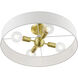 Venlo 4 Light 22 inch Satin Brass with Shiny White Accents Semi-Flush Ceiling Light, Large