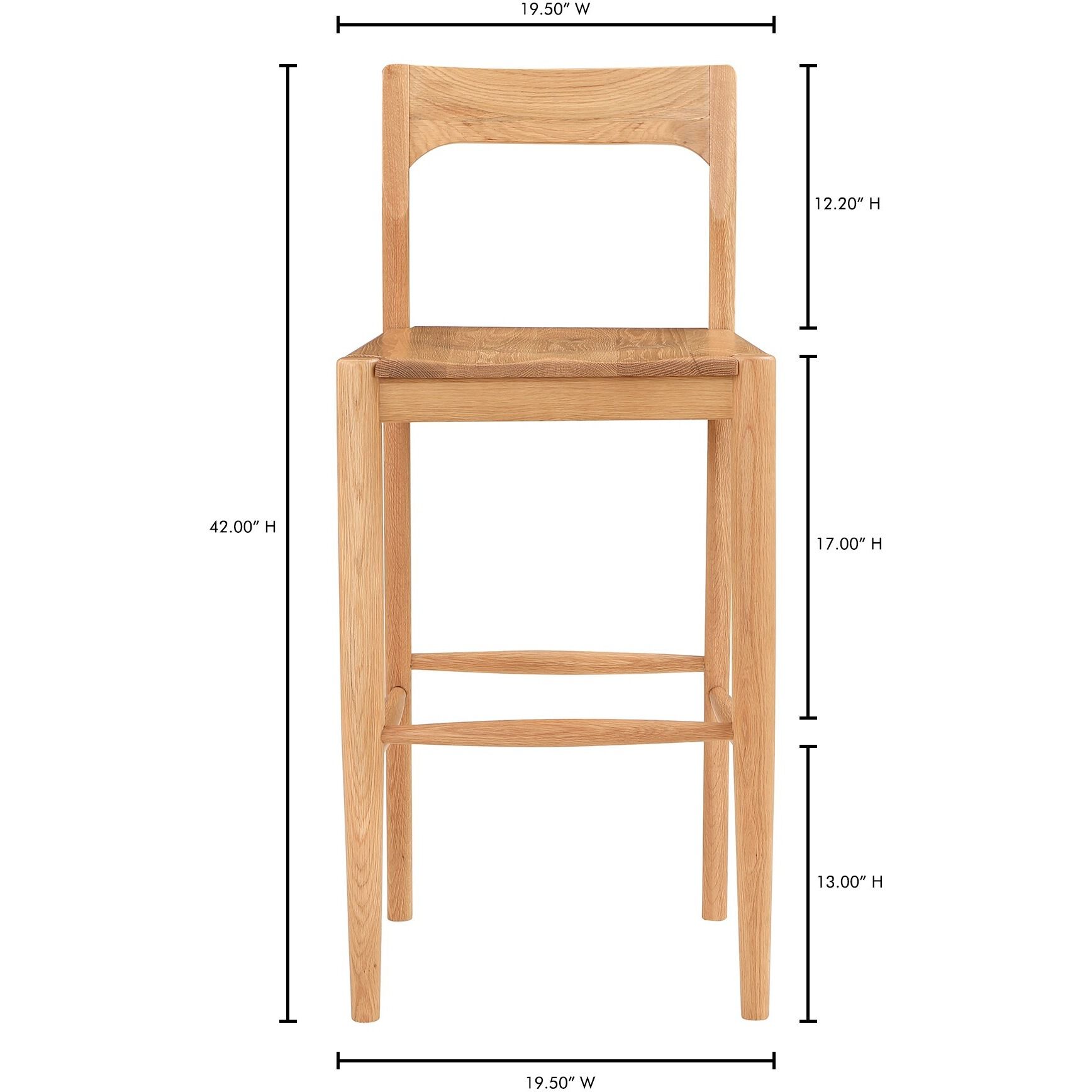 Moe s Home Collection BC 1125 24 Owing 42 inch Oak Bar Stool
