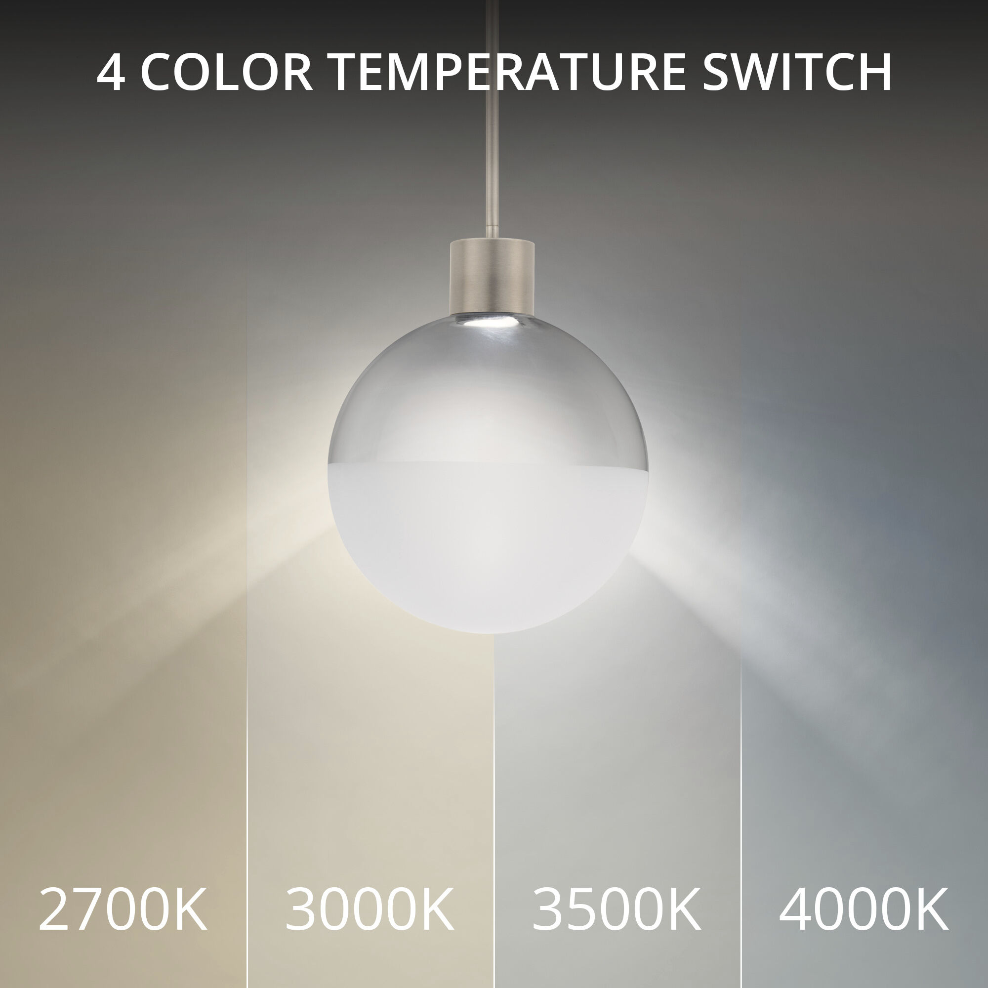 Gaze LED 12 inch Brushed Nickel Pendant Ceiling Light in 4000K, dweLED