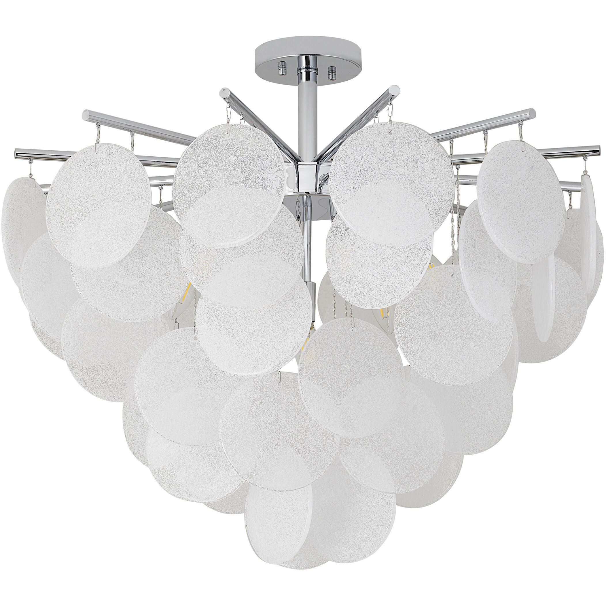 Canada 7 Light 30 inch Chrome Semi Flush Mount Ceiling Light