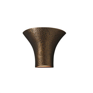 Ambiance LED 12 inch Hammered Brass Wall Sconce Wall Light in 1000 Lm LED, Large