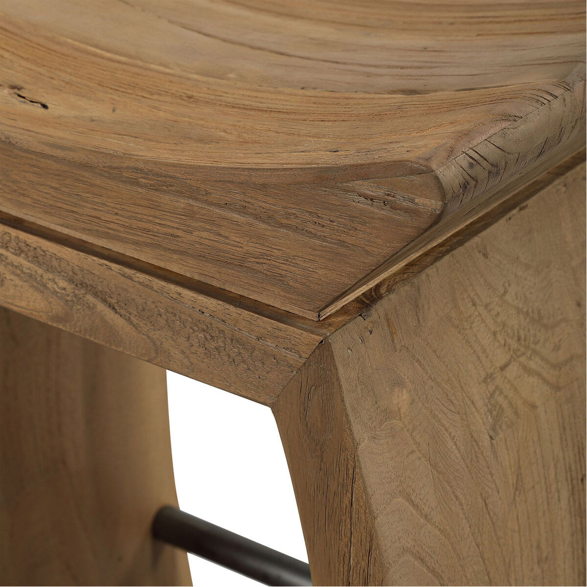 Connor 25 inch Reclaimed Elm Wood and Dark Steel Counter Stool