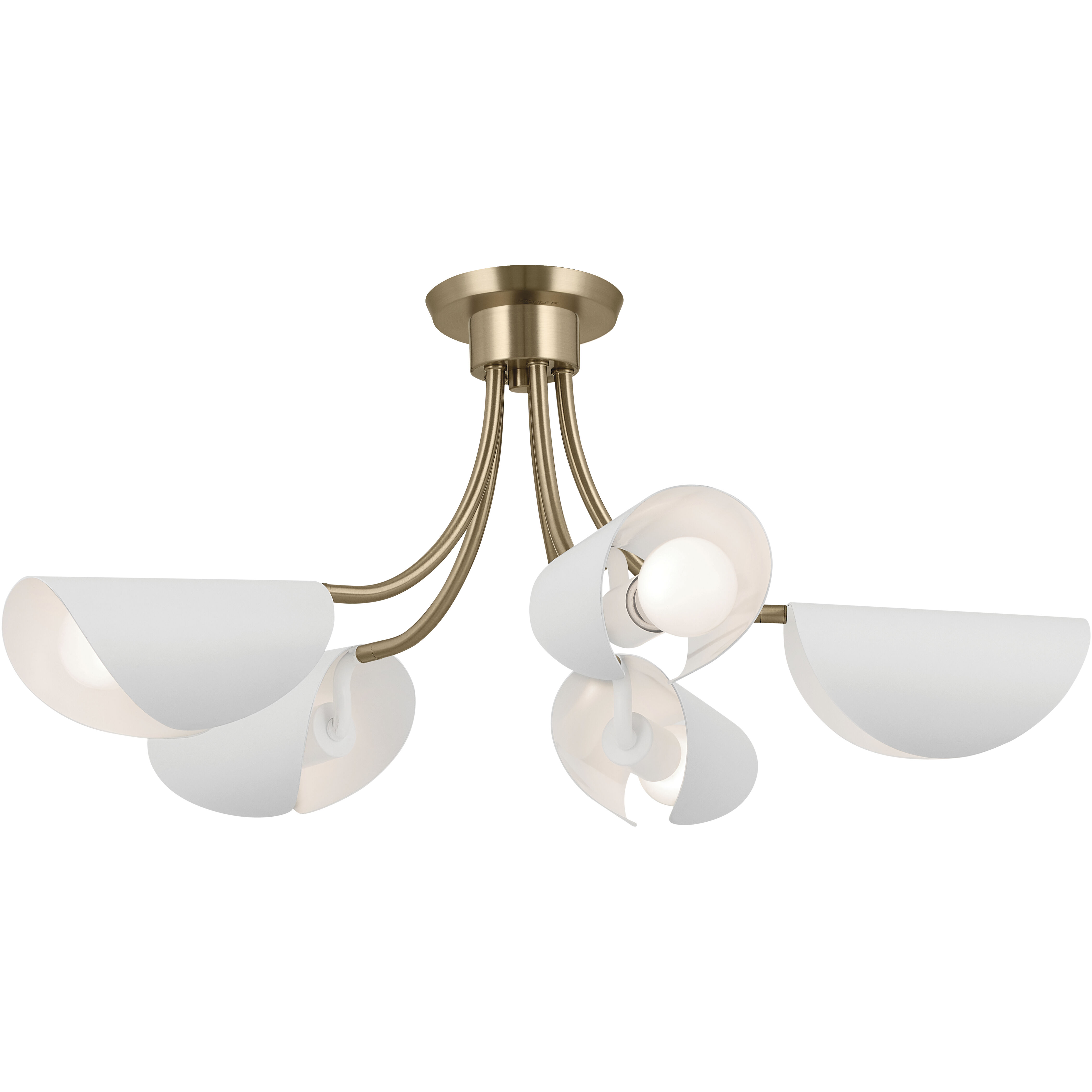 Arcus LED 29.25 inch Champagne Bronze with White Convertible Chandelier Ceiling Light