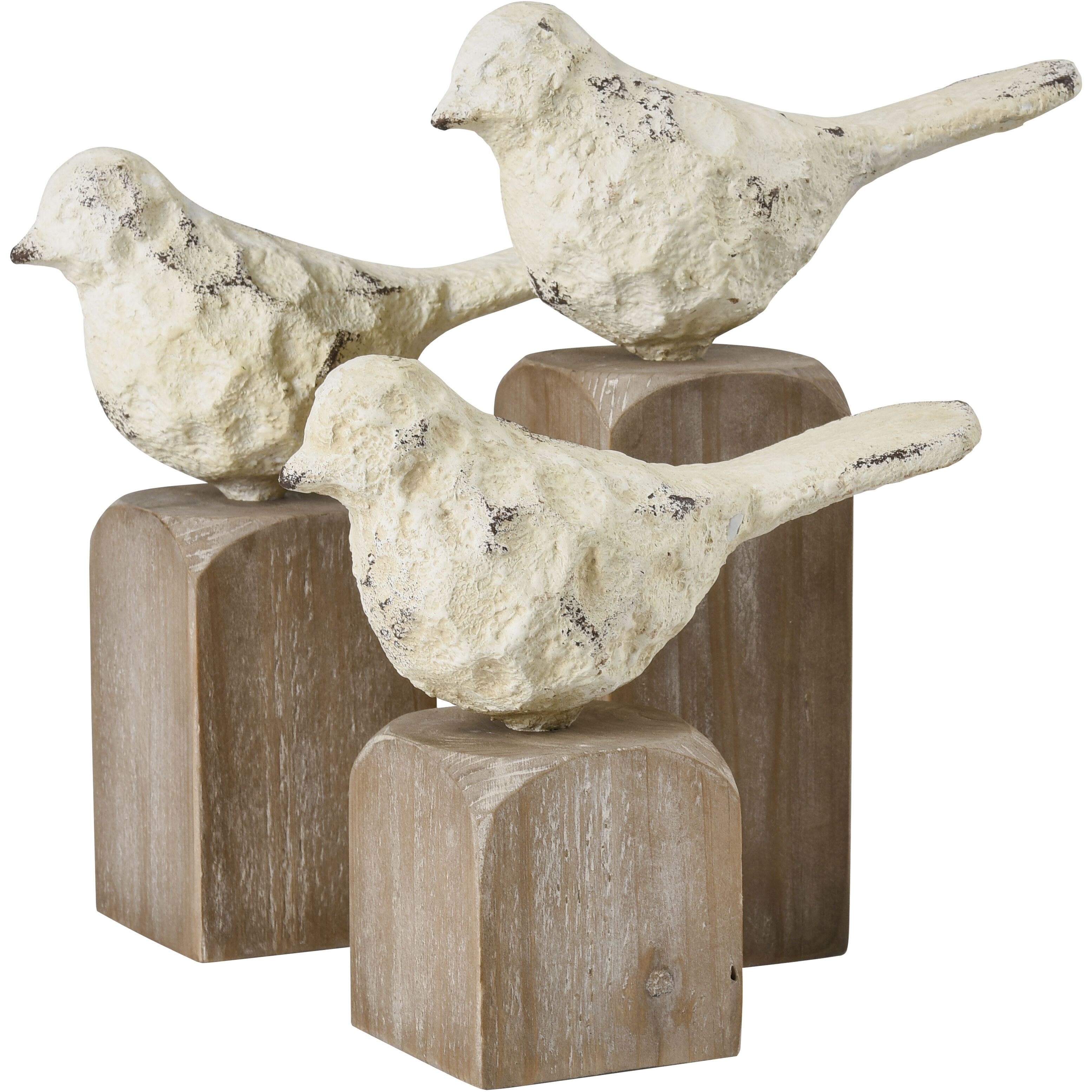 Higgins Natural with Aged Cream Bird, Set of 3