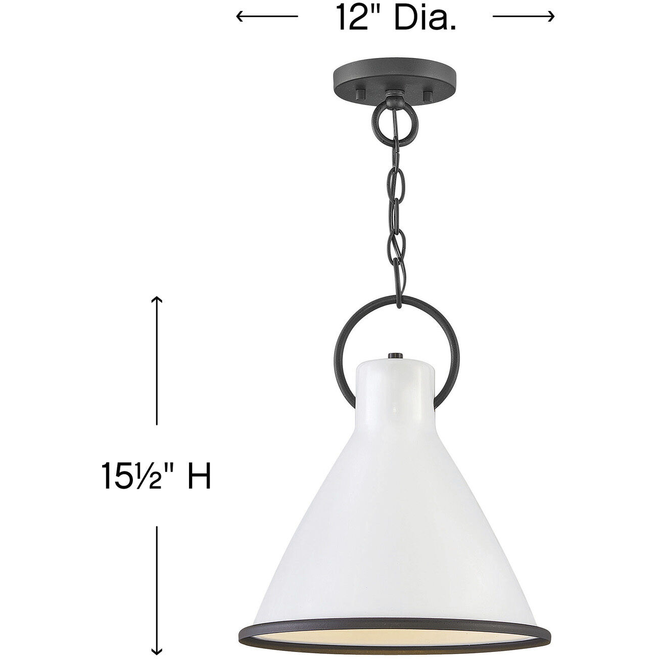 Winnie 1 Light 12.25 inch Polished White with Distressed Black Indoor Pendant Ceiling Light