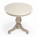Danielle Marble 24" Pedestal Side Table in Tan/Beige