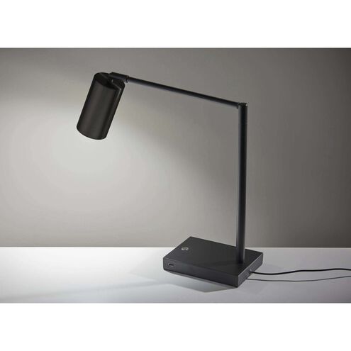 Colby 16 inch 9.00 watt Black Painted Metal Desk Lamp Portable Light, with USB Port