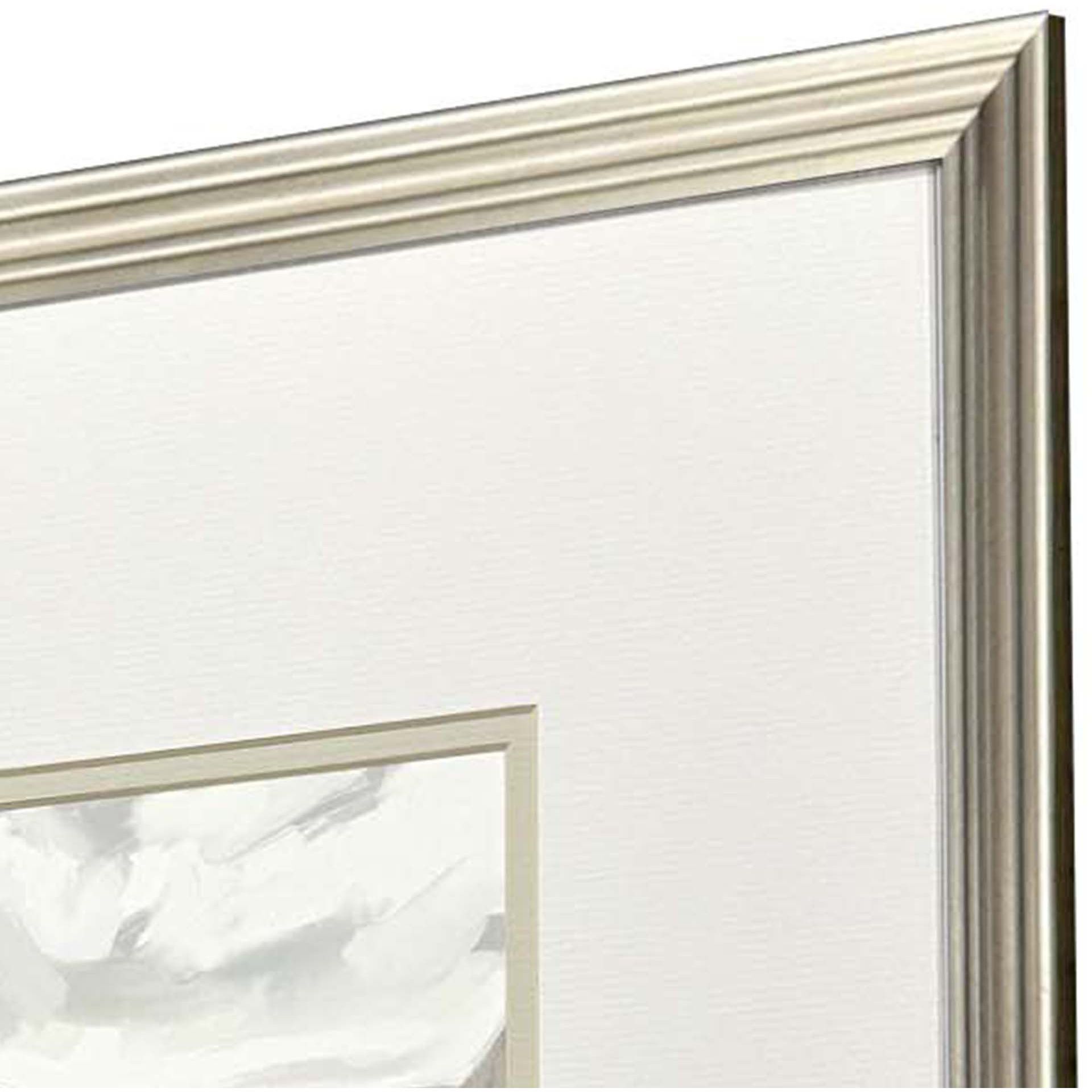 Easy Day Blue and Beige and Multi and White Framed Art