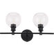 Collier 2 Light 19 inch Black Wall sconce Wall Light