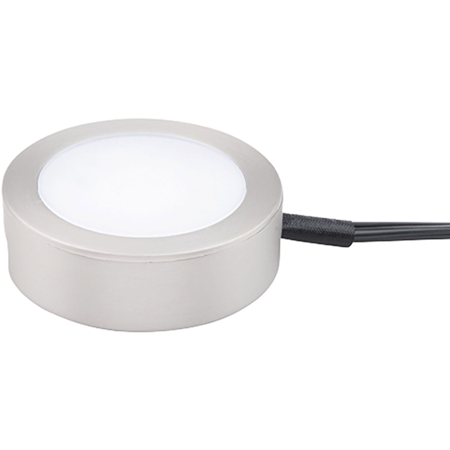 Line Voltage Puck Light LED Brushed Nickel Button Light, WAC Limited