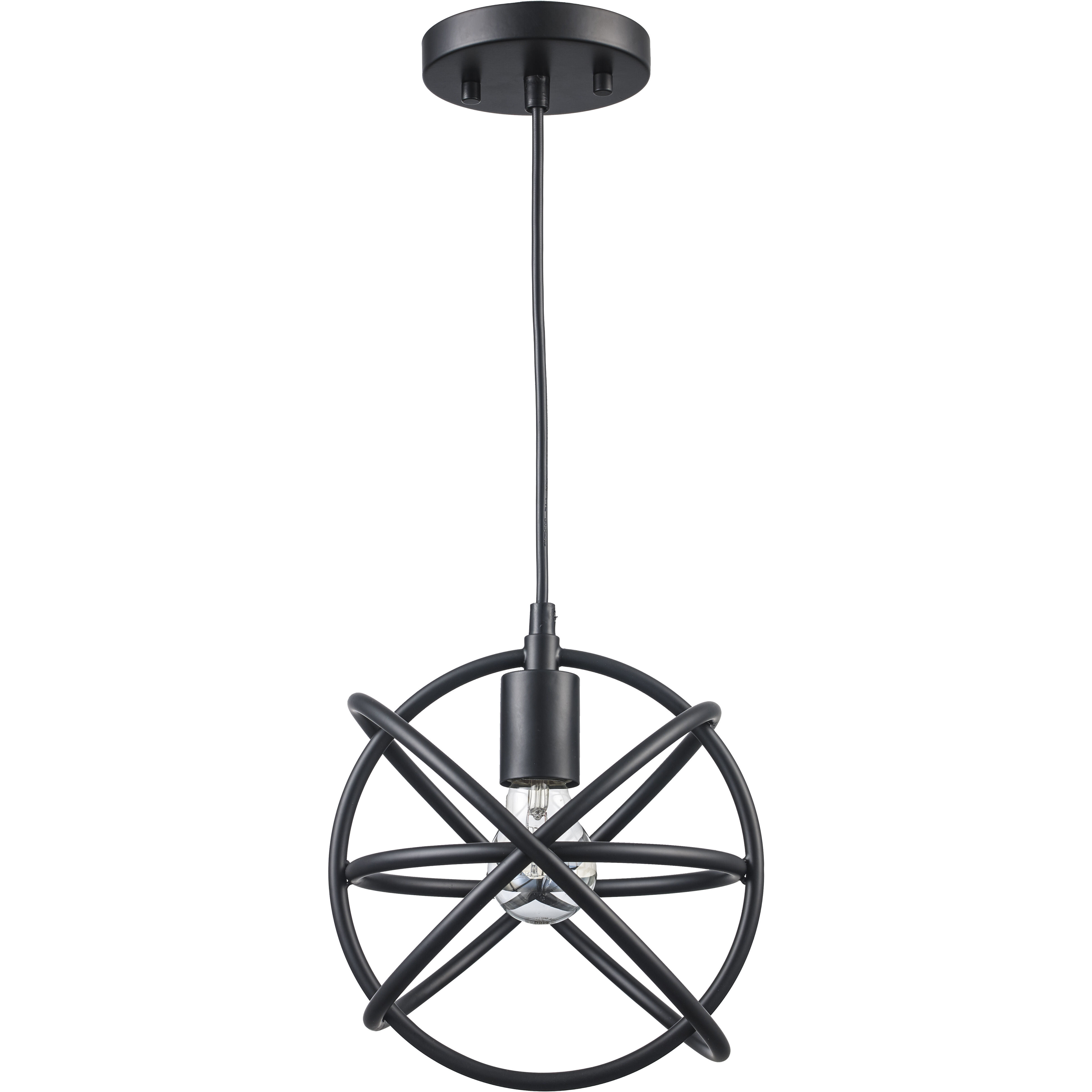 Lyra 1 Light 10 inch Black Pendant Ceiling Light