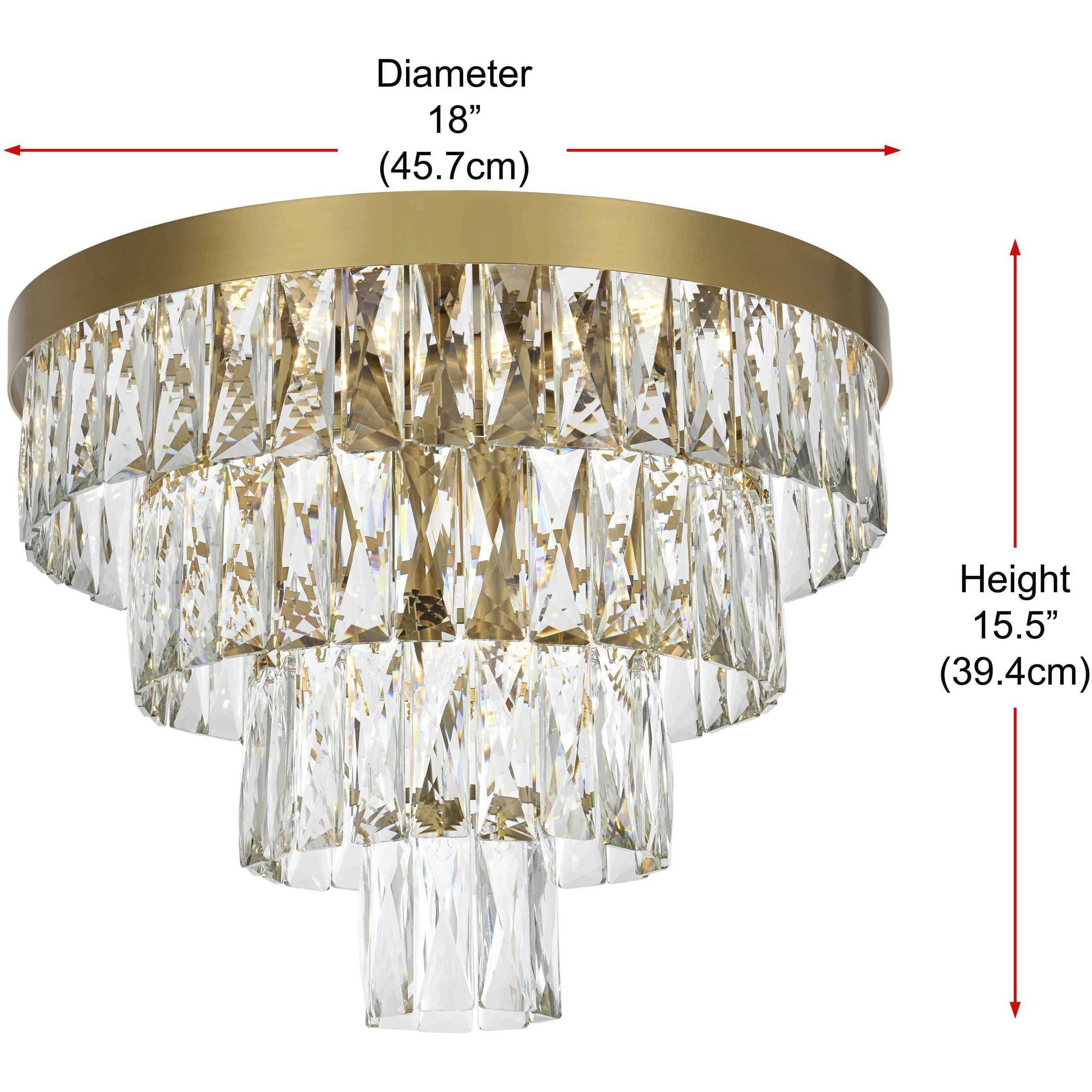 Josephine 6 Light 18 inch Satin Gold Flush Mount Ceiling Light