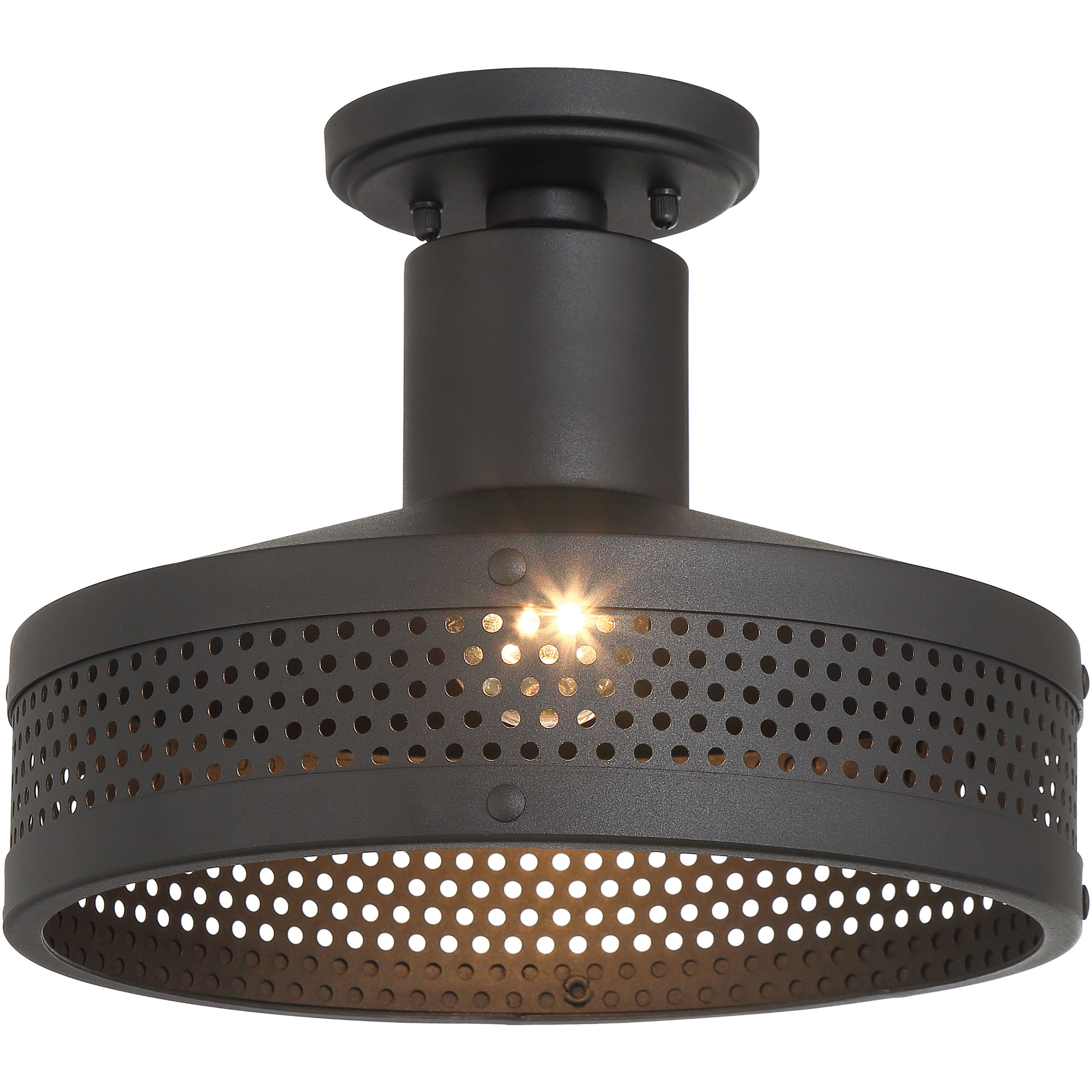 Abalone Point 1 Light 12 inch Coal Outdoor Flush Mount, Outdoor