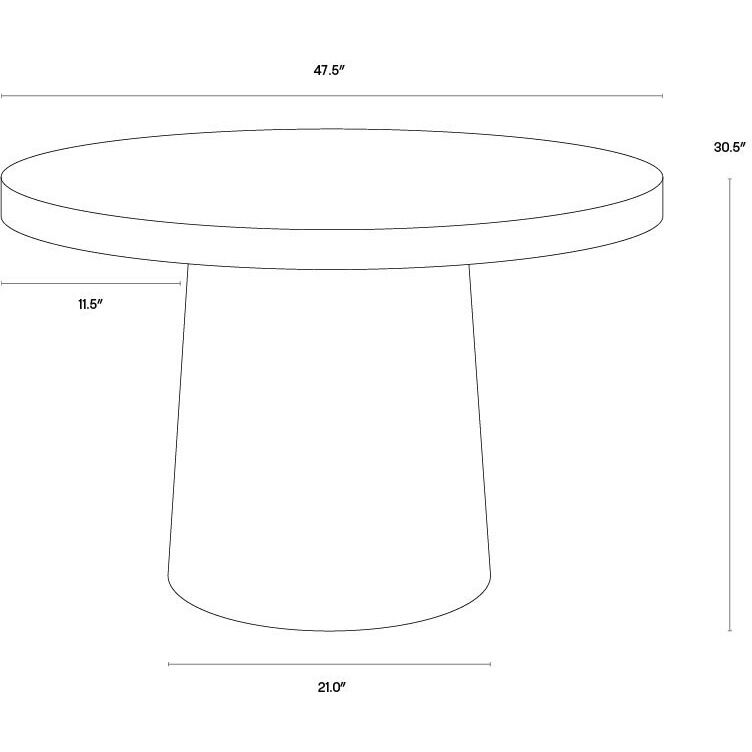 Cameo 47 X 30 inch Dark Brown Dining Table