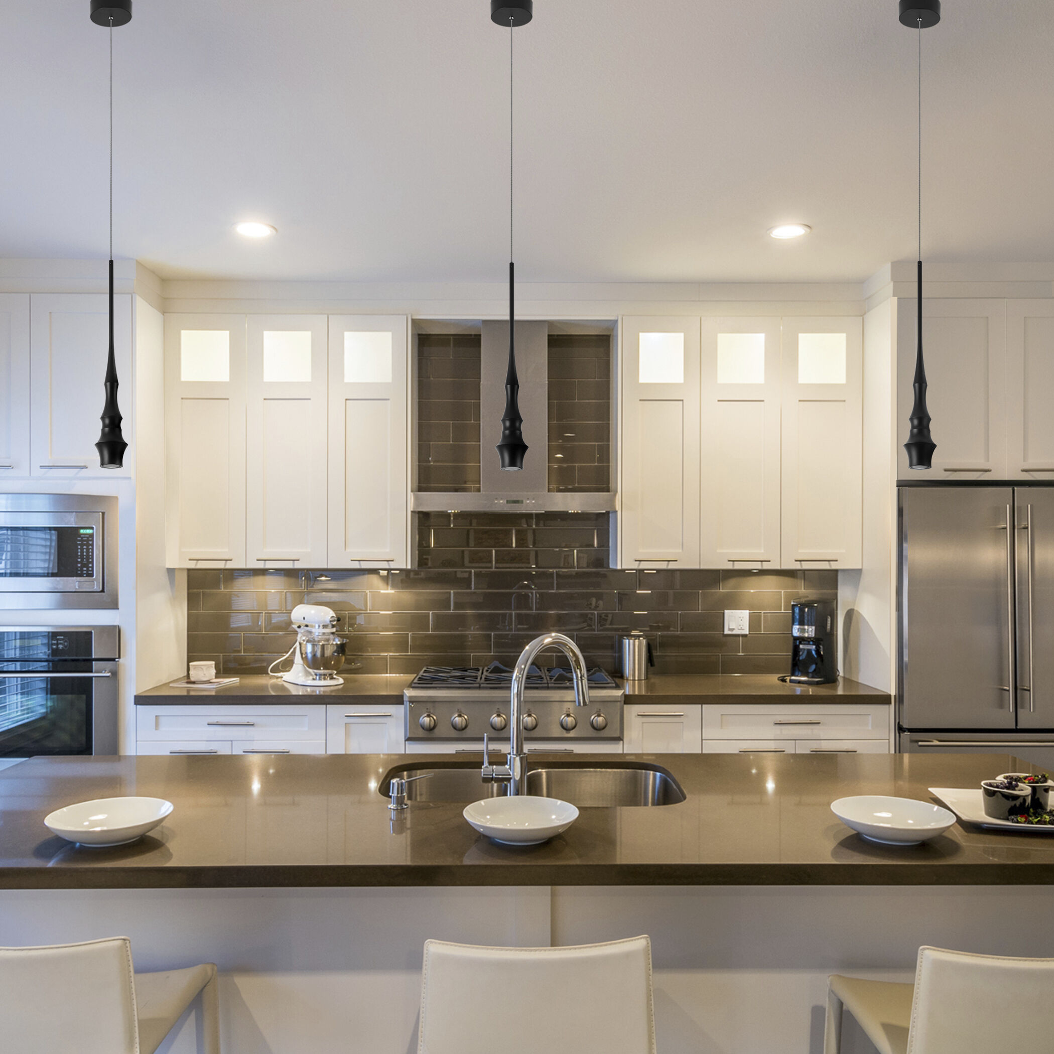 Polaris 5.25 inch Black Pendant Ceiling Light