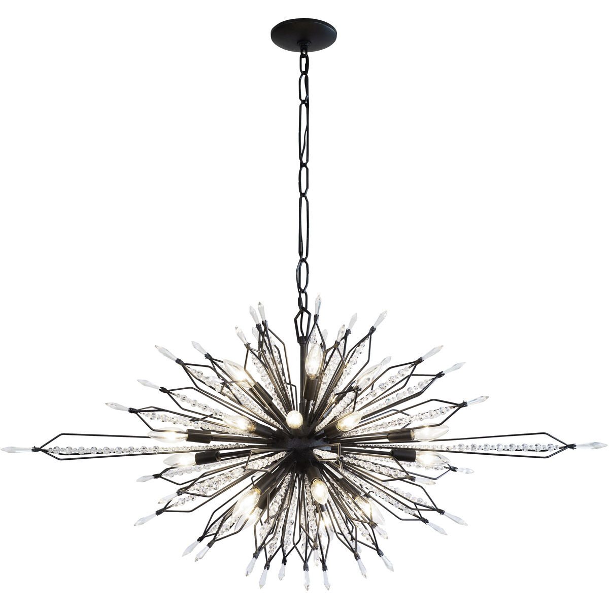 Orbital 20 Light 48 inch Carbon Pendant Ceiling Light