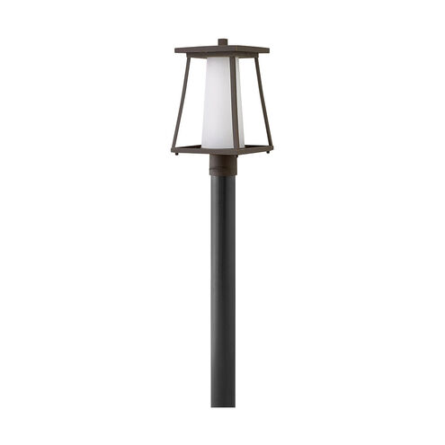 Burke 1 Light 16 inch Oil Rubbed Bronze Outdoor Post Top/Pier Mount in Etched Opal
