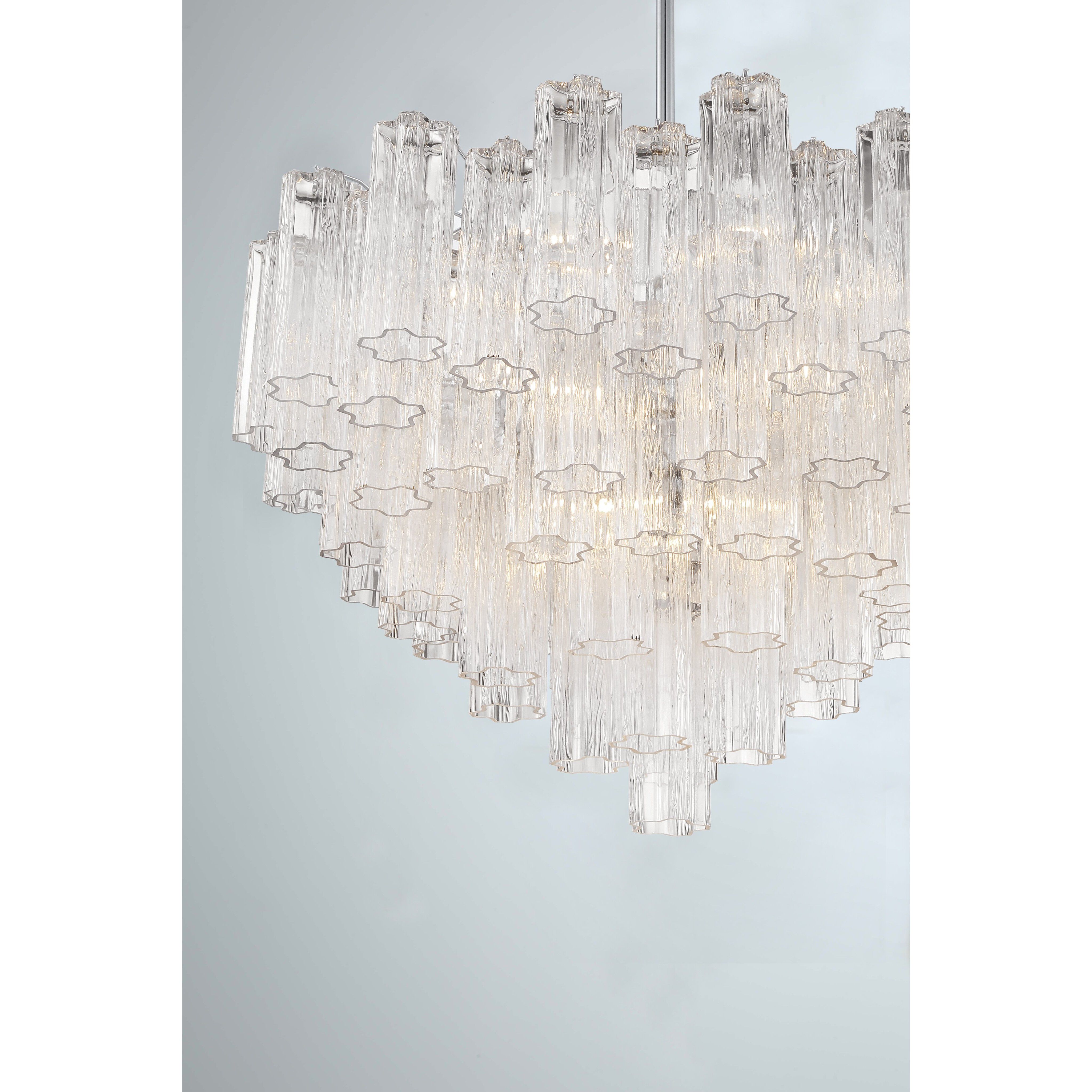 Addis 16 Light 32 inch Polished Chrome Chandelier Ceiling Light in Tronchi Glass Clear