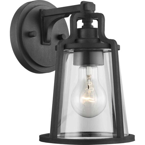 Benton Harbor 1 Light 10 inch Textured Black Outdoor Wall Lantern, with DURASHIELD, Small