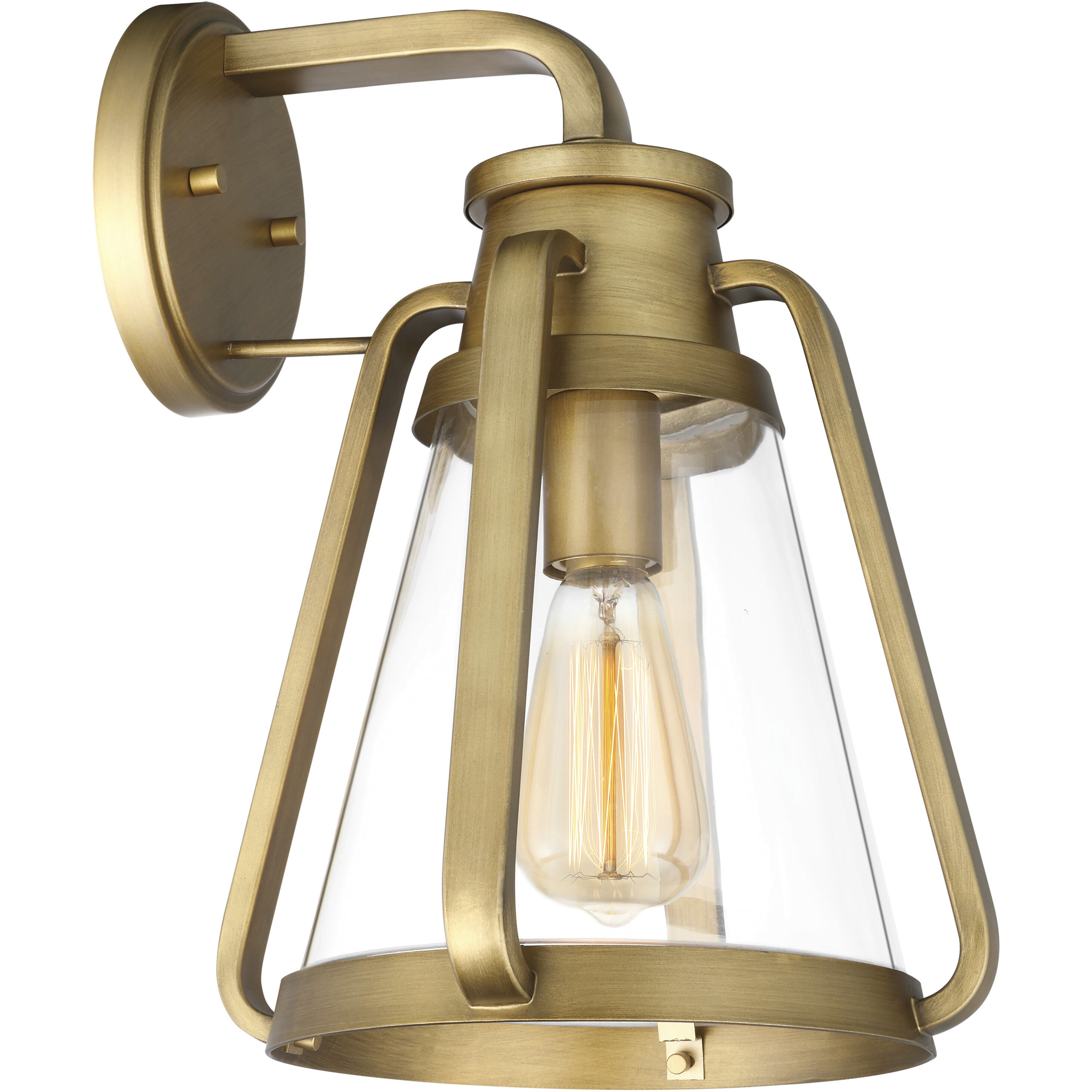 Everett 1 Light 10 inch Natural Brass Bathroom Vanity Lights Wall Light