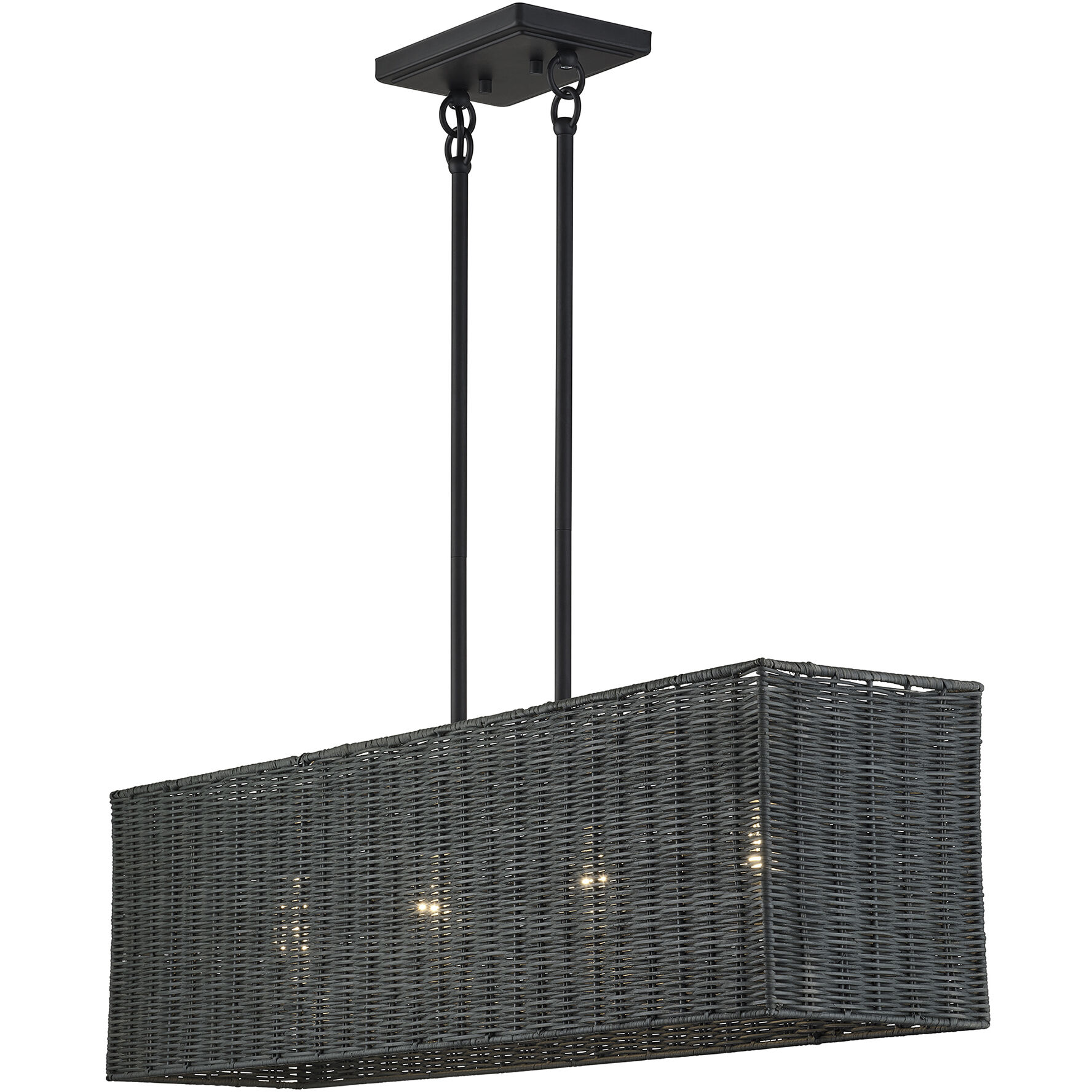 Weavington 4 Light 36 inch Black Linear Chandelier Ceiling Light, Large