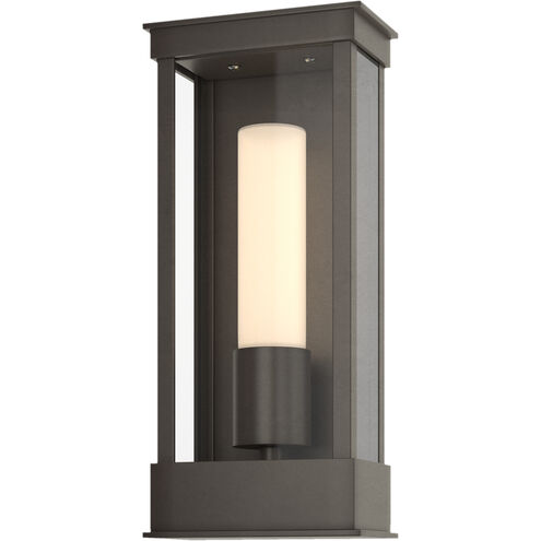 Portico 1 Light 14.8 inch Coastal Dark Smoke Outdoor Sconce in Opal, Small