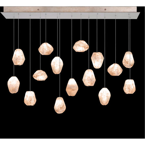 Natural Inspirations 15 Light 48 inch Gold Pendant Ceiling Light in Clear Quartz Studio Glass 4