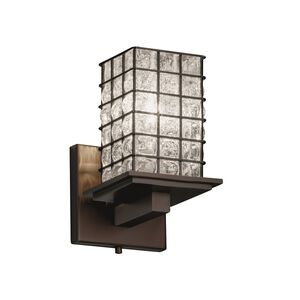 Montana 1 Light 5 inch Dark Bronze Wall Sconce Wall Light in Grid with Clear Bubbles