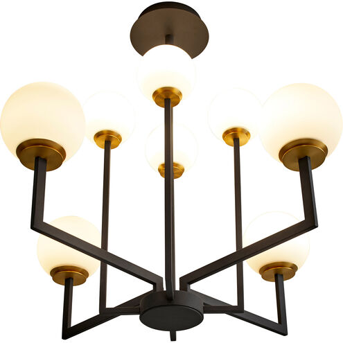 Bonzo LED 32 inch Black/Aged Brass Chandelier Ceiling Light 