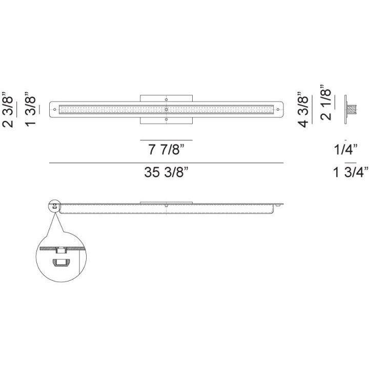 Magdele LED 35.38 inch Aluminum Wall Sconce Wall Light