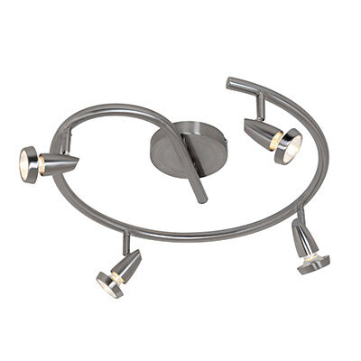 Mirage 4 Light 120 Brushed Steel Track Ceiling Light