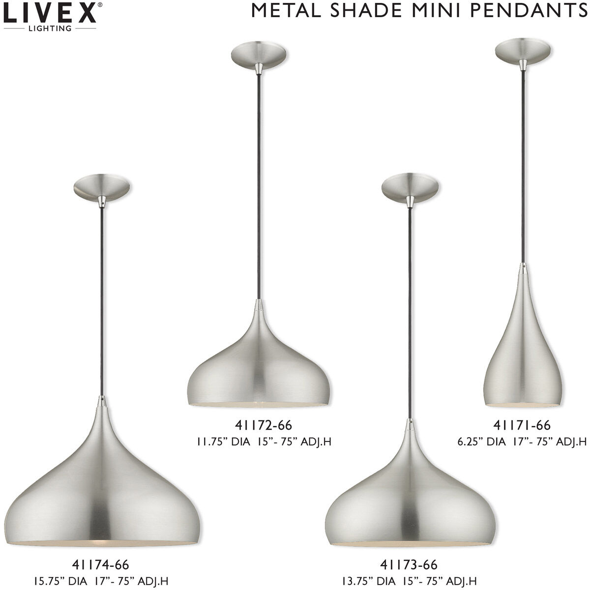 Allison 1 Light 15.75 inch Brushed Aluminum Mini Pendant Ceiling Light